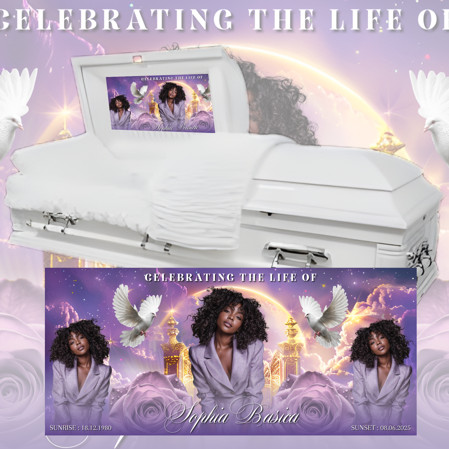 Personalized Memorial Casket Insert | Custom Funeral Tribute