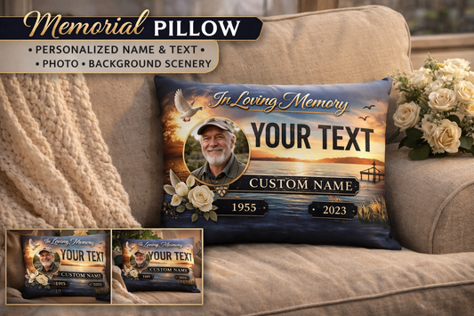 Memorial Photo Pillow 16x16 | Custom Remembrance Keepsake