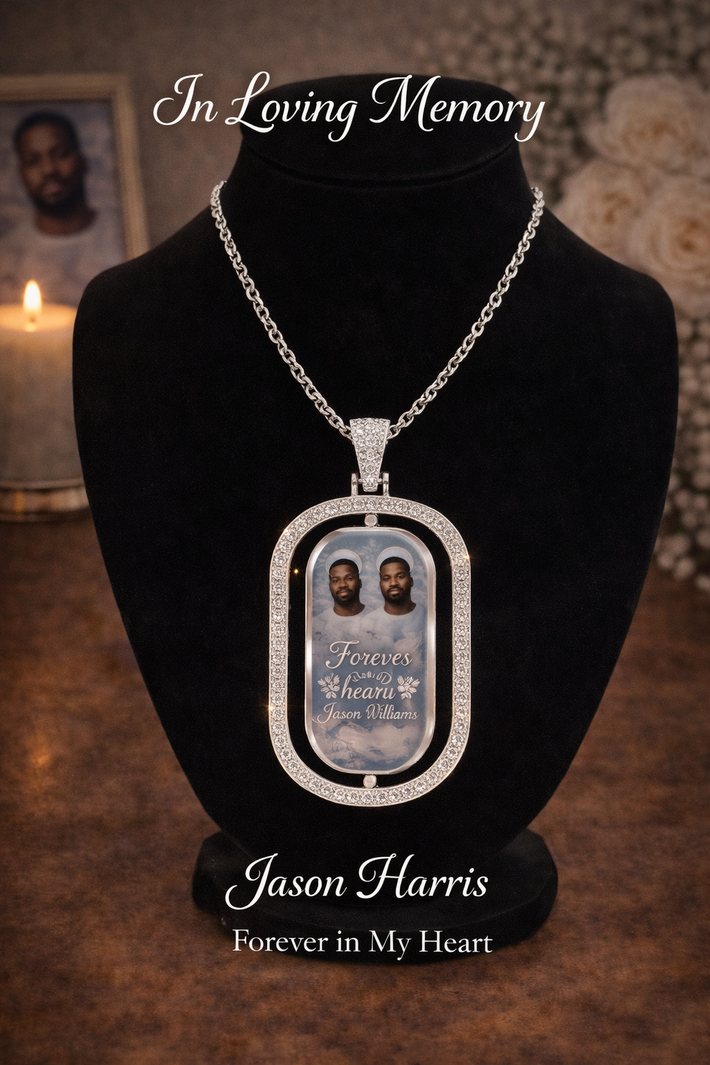 Custom Double-Sided Photo Necklace | Personalized Memorial Pendant