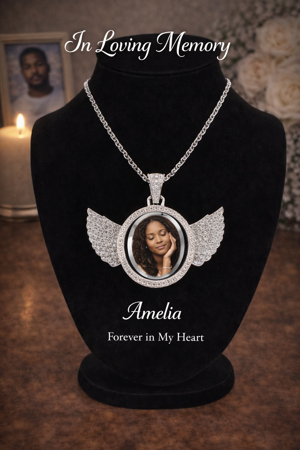 Custom Double-Sided Photo Necklace | Personalized Memorial Pendant