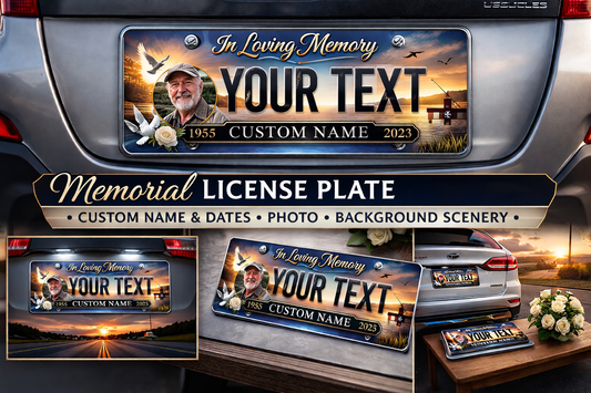 Custom License Plate – Personalized Photo & Memorial Car Tag