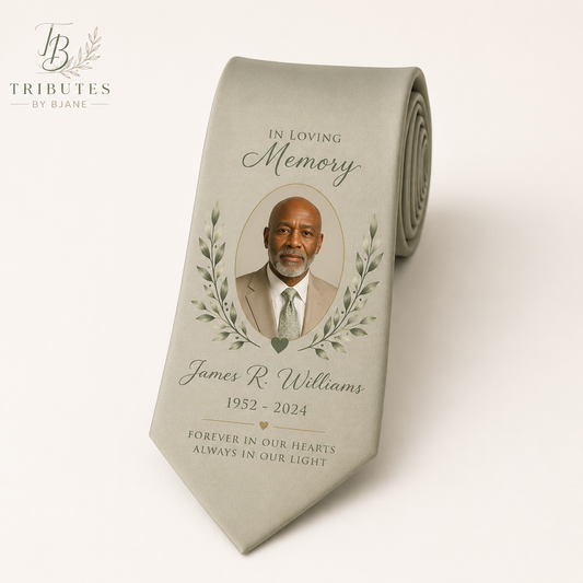 Custom Memorial Tie With Photo | Personalized Remembrance Necktie