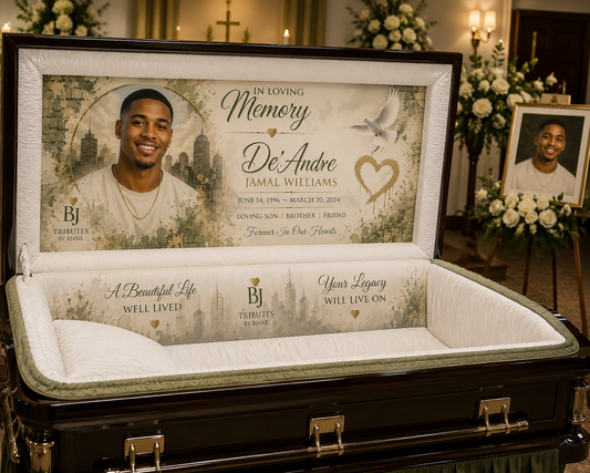 Personalized Memorial Casket Insert | Custom Funeral Tribute