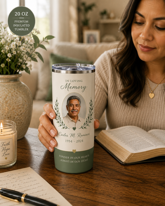 Personalized Memorial Tumbler | Keep Their Memory Close | Tributesbybjane