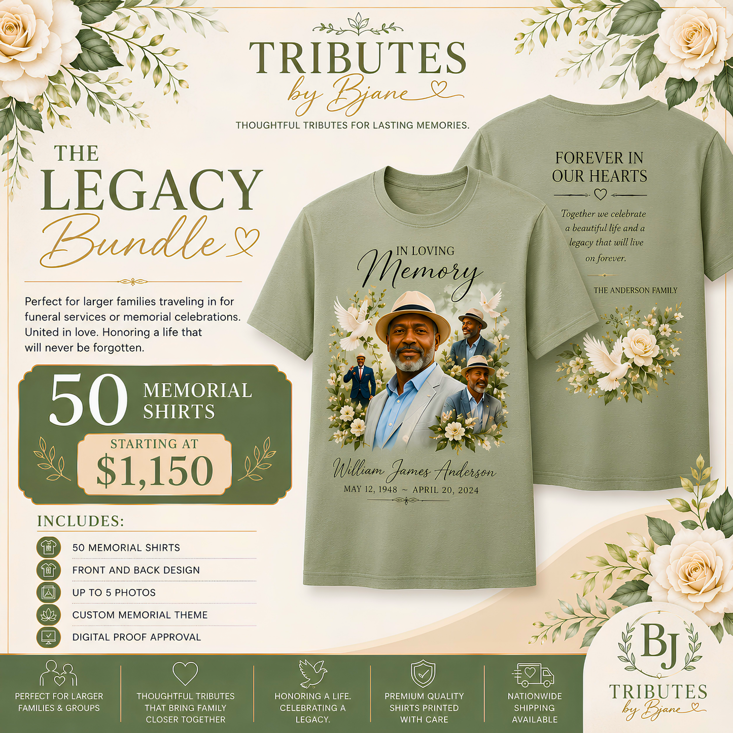 Memorial Shirt Bundle – Personalized Remembrance Keepsake Set