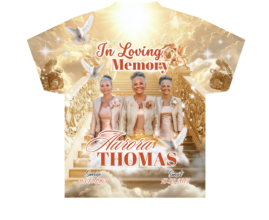 Personalized Memorial Shirts |White Gold Brown