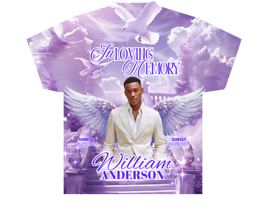 Personalized Memorial Shirts |White Purple Blue