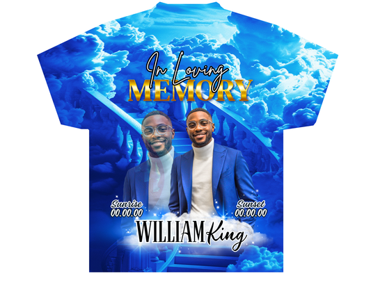 Personalized Memorial Shirts| Deep Blue White